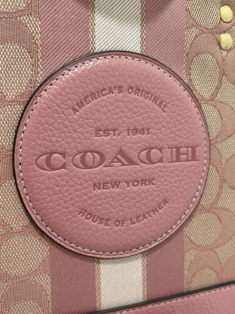 Coach Dempsey Signature Jacquard Mini Satchel (Pink) - Picture 13 of 17